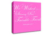 Nursery Quote We Wished Upon A Shining Star Vivid Pink Canvas Wall Art