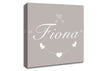 Your Name In Hearts Beige Canvas Wall Art