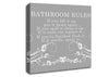 Bathroom Quote Bathroom Rules 2 Grey White Canvas Wall Art