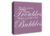 Bathroom Quote Wash Away Those Troubles Dusty Pink Canvas Wall Art