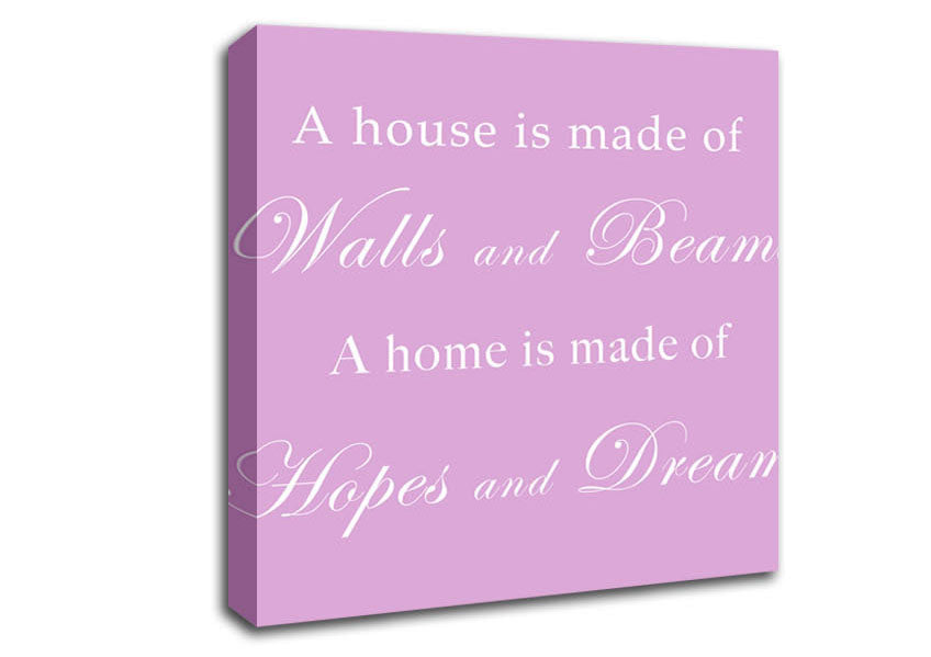 Home Quote Walls n Beams Hopes n Dreams Pink Canvas Wall Art