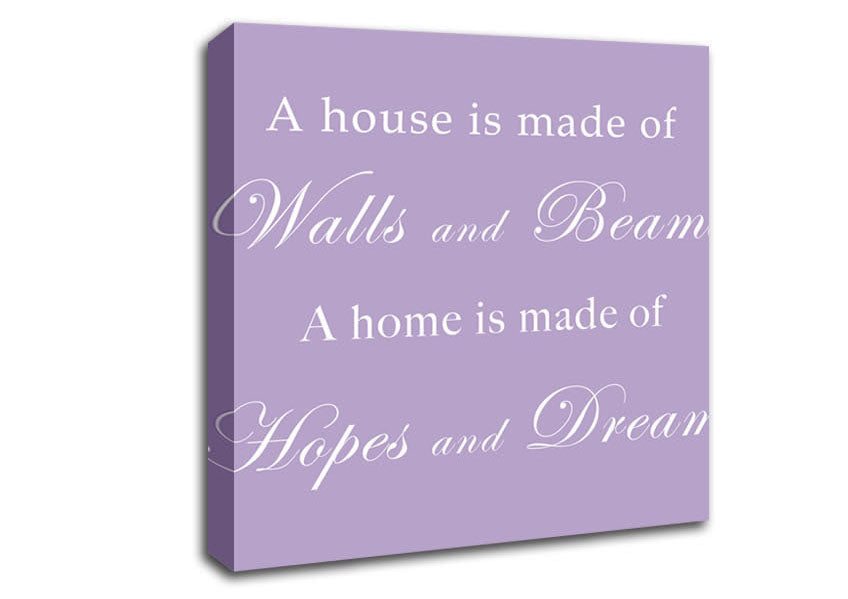 Home Quote Walls n Beams Hopes n Dreams Lilac Canvas Wall Art