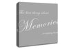 Family Quote The Best Thing About Memories Grey White Canvas Wall Art