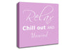 Bathroom Quote Relax Chill Out Pink Canvas Wall Art