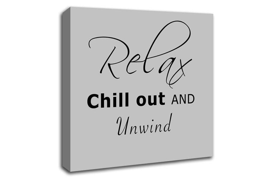 Bathroom Quote Relax Chill Out Grey Canvas Wall Art
