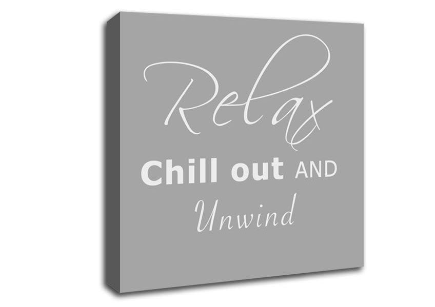Bathroom Quote Relax Chill Out Grey White Canvas Wall Art