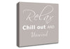 Bathroom Quote Relax Chill Out Beige Canvas Wall Art