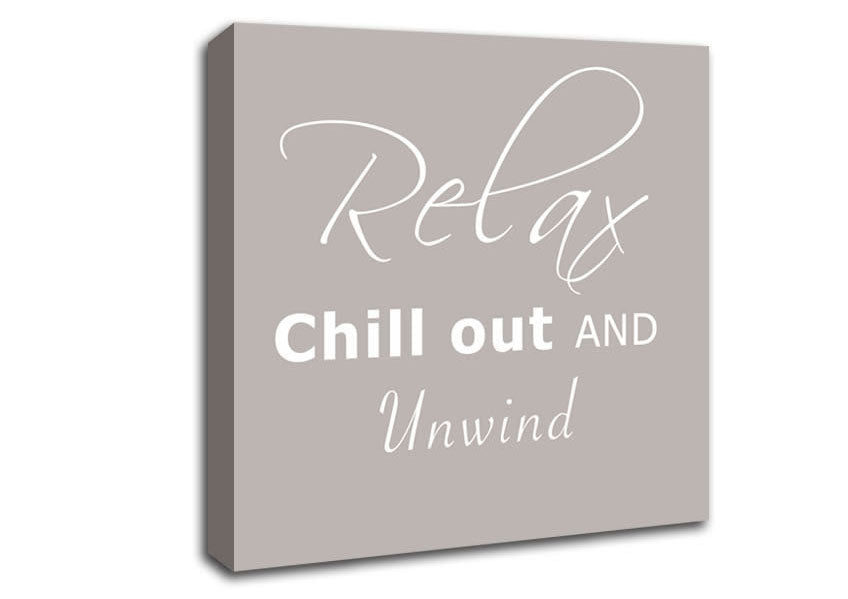 Bathroom Quote Relax Chill Out Beige Canvas Wall Art