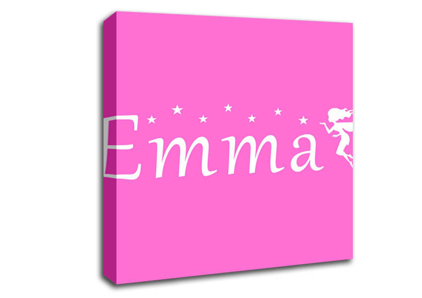 Your Name In Fairy Dust Vivid Pink Canvas Wall Art