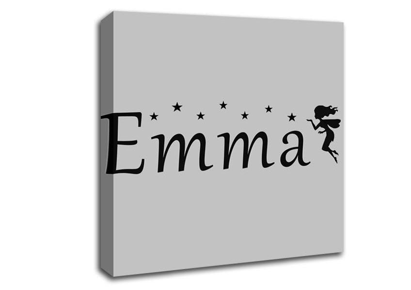 Your Name In Fairy Dust Grey Canvas Wall Art