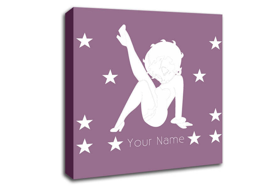 Betty Boop Your Name Stars Dusty Pink Canvas Wall Art