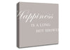 Bathroom Quote Happiness Is A Long Hot Shower Beige Canvas Wall Art