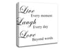 Love Quote Live Laugh Love White Canvas Wall Art
