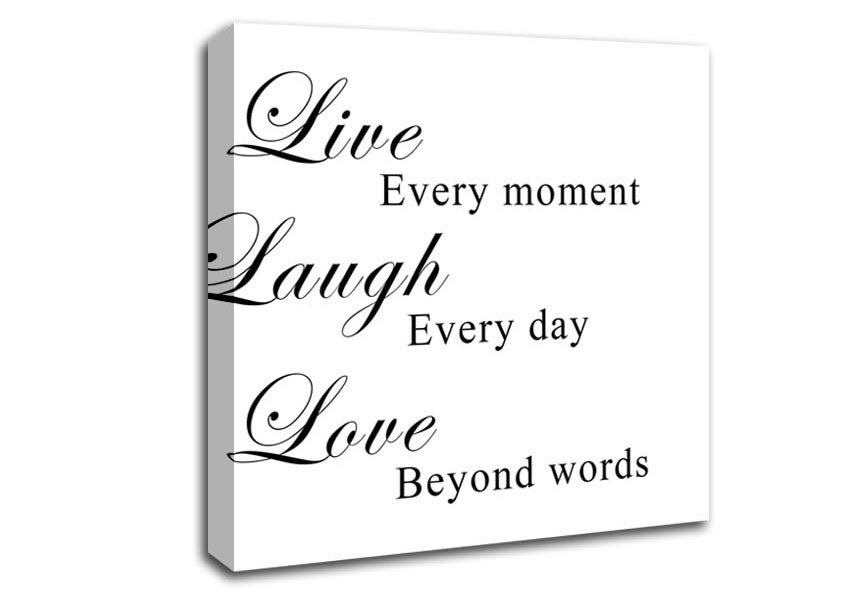 Love Quote Live Laugh Love White Canvas Wall Art