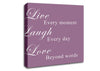 Love Quote Live Laugh Love Dusty Pink Canvas Wall Art