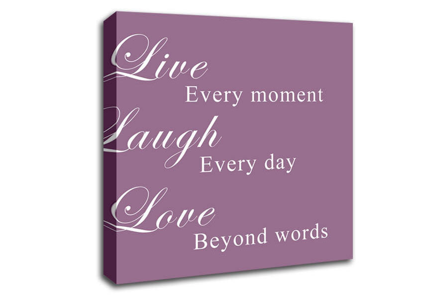 Love Quote Live Laugh Love Dusty Pink Canvas Wall Art
