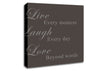 Love Quote Live Laugh Love Chocolate Canvas Wall Art