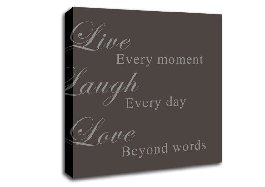 Love Quote Live Laugh Love Chocolate Canvas Wall Art
