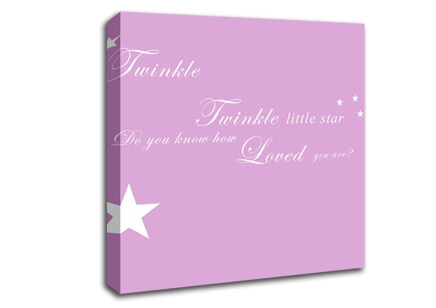Nursery Quote Twinkle Twinkle Little Star 1 Pink Canvas Wall Art