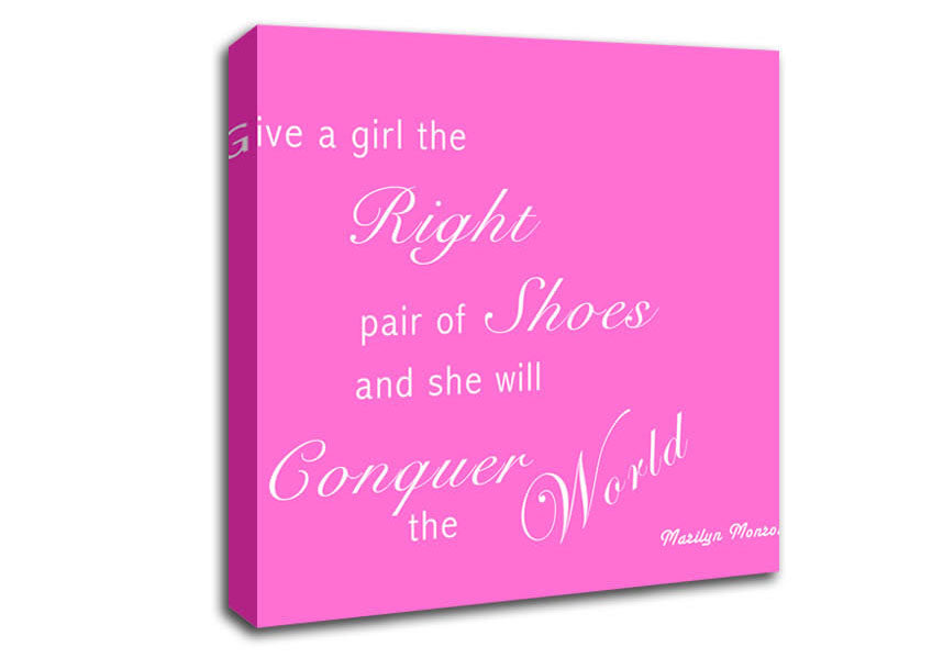 The Right Pair Of Shoes Marilyn Monroe Vivid Pink Canvas Wall Art