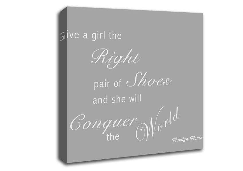 The Right Pair Of Shoes Marilyn Monroe Grey White Canvas Wall Art