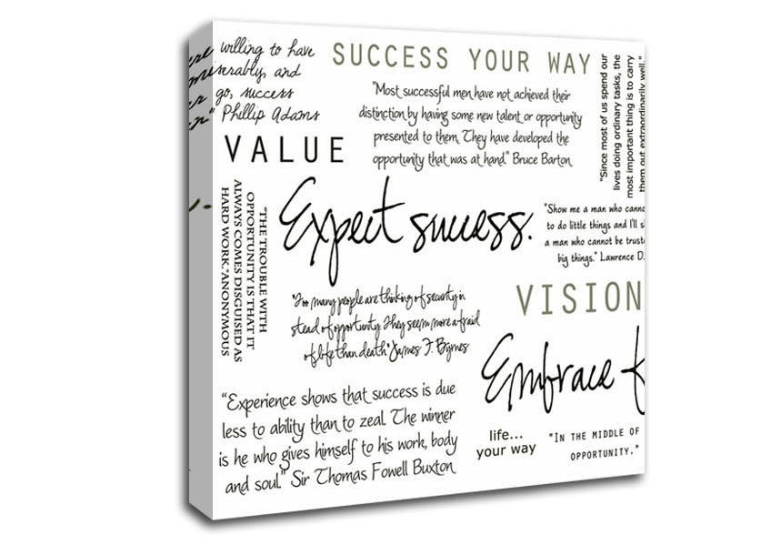 Work Hard Dream Big Expect Success Canvas Wall Art