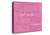 Work Hard Dream Big Expect Success Pink Canvas Wall Art
