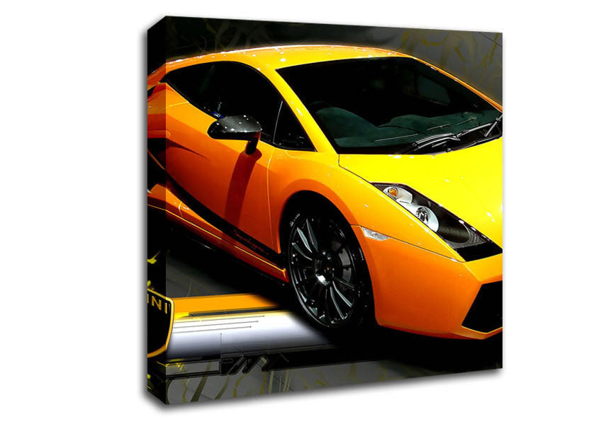 Yellow Tuned Lamborghini Canvas Wall Art