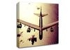 War Plane Over The Ocean Canvas Wall Art