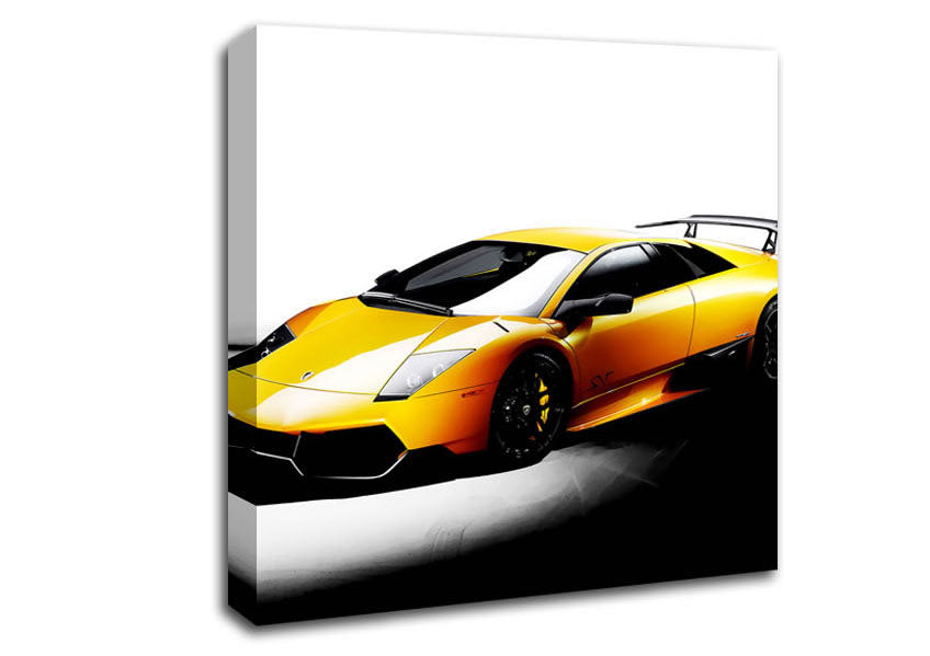 Lamborghini Side Profile Yellow Canvas Wall Art