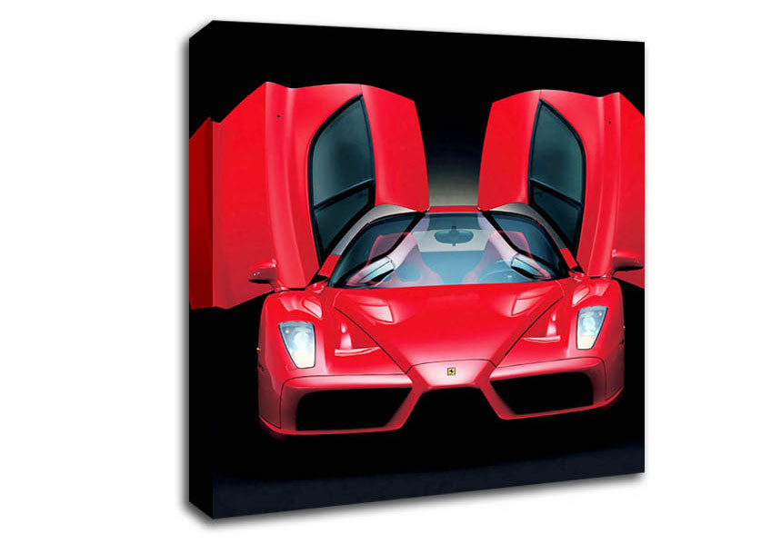 Lamborghini Bat Winged Doors Red Canvas Wall Art