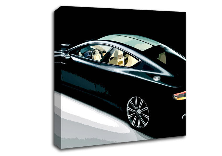 Aston Martin Vantage Black Canvas Wall Art