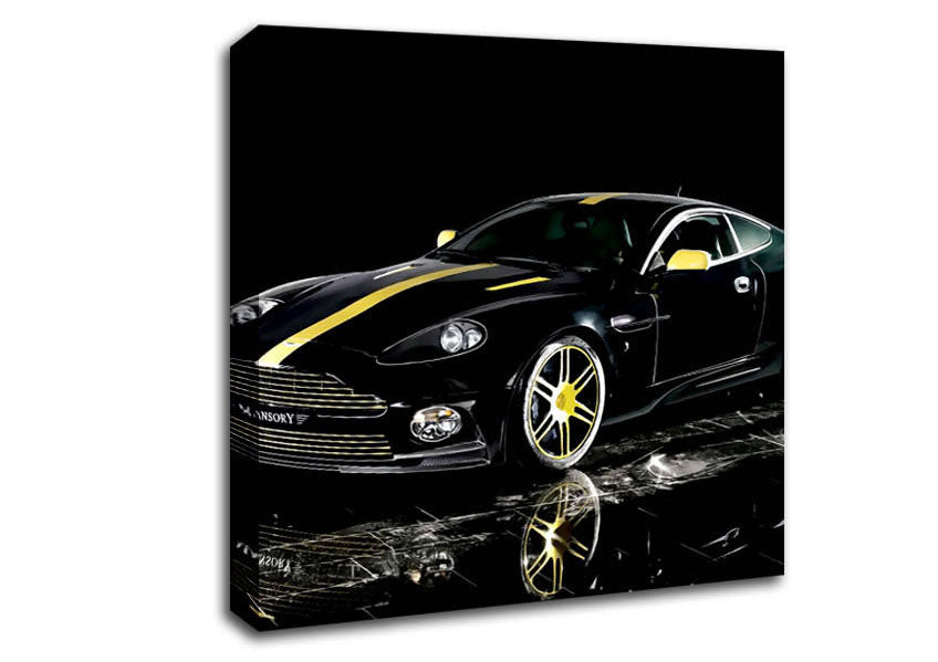Aston Martin Db9 Black And Yellow Canvas Wall Art