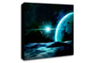Green Star Planet Canvas Wall Art
