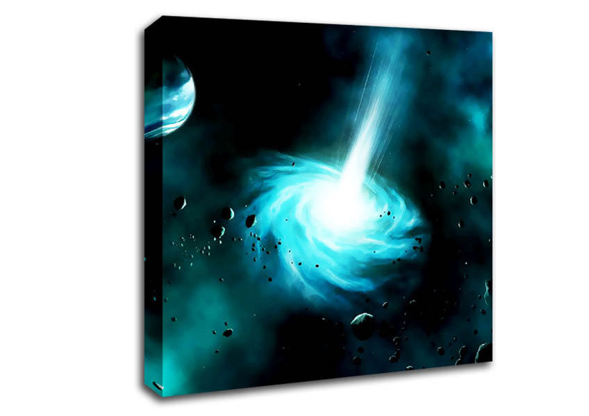 Green Star Explosion Canvas Wall Art