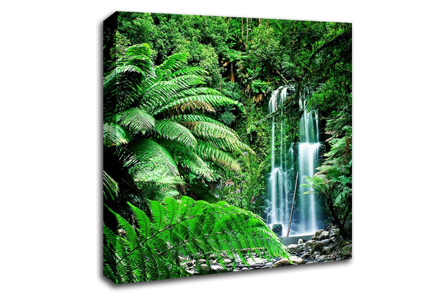 Hidden Woodland Waterfall Canvas Wall Art