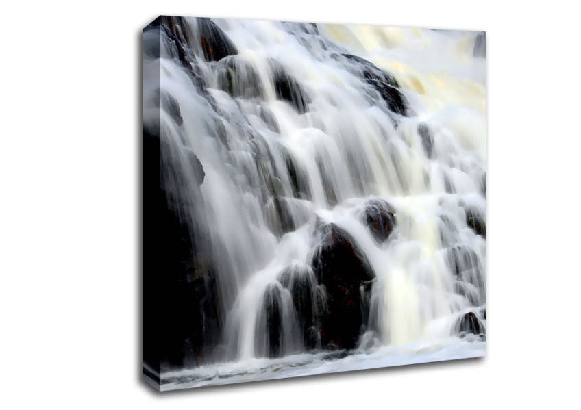 Gushing Waterfall Rocks Canvas Wall Art