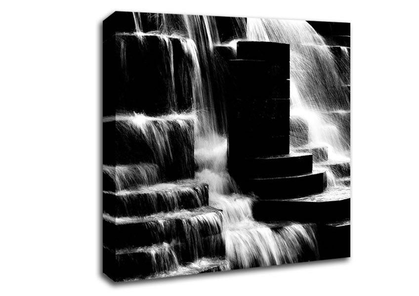 Waterfall B n W Canvas Wall Art