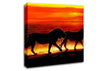Lions On The Hunt Canvas Wall Art