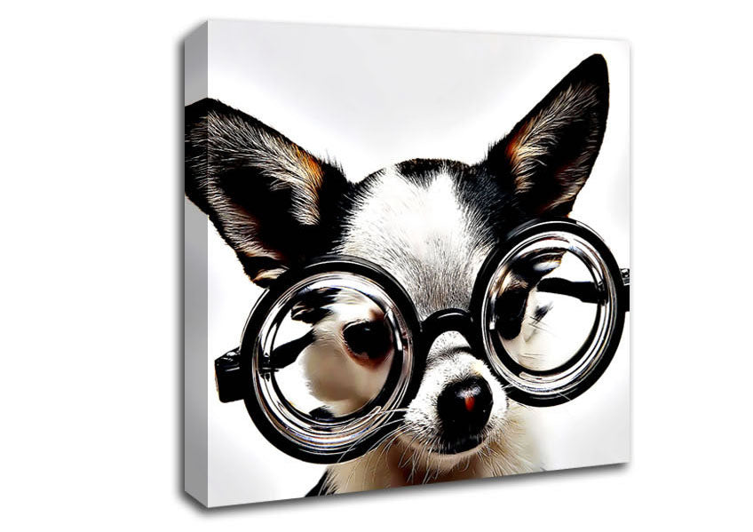 Nerd Dog Canvas Wall Art
