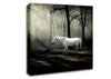 Wild White Unicorn In The Woodland Canvas Wall Art
