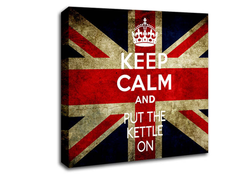 English Flag Keep Calm Canvas Wall Art