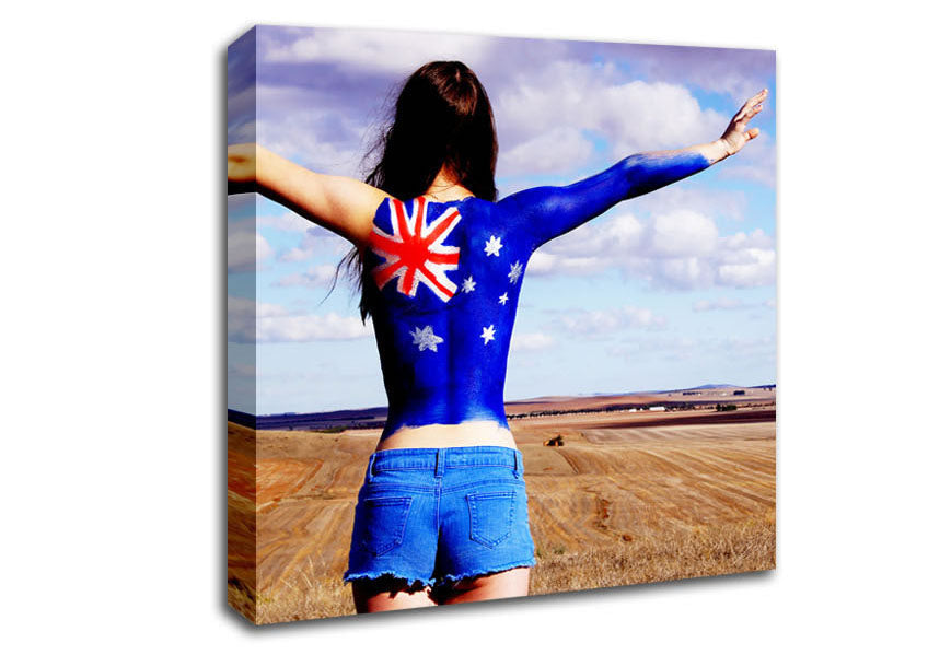 Australian Flag Woman Canvas Wall Art