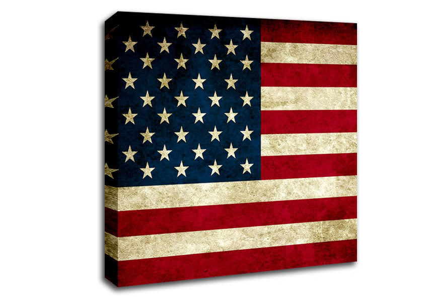 Grunge Flag Of America Canvas Wall Art