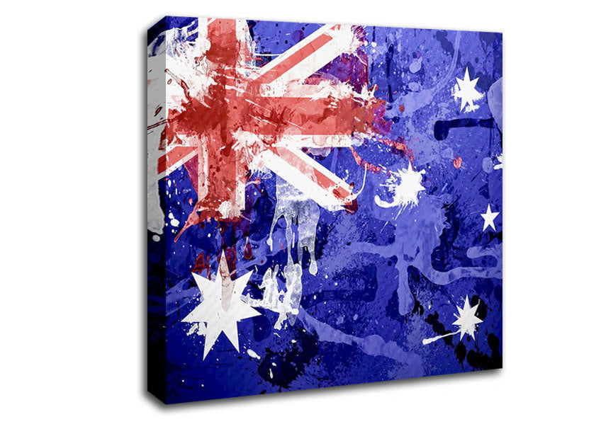 Australian Grunge National Flag Canvas Wall Art