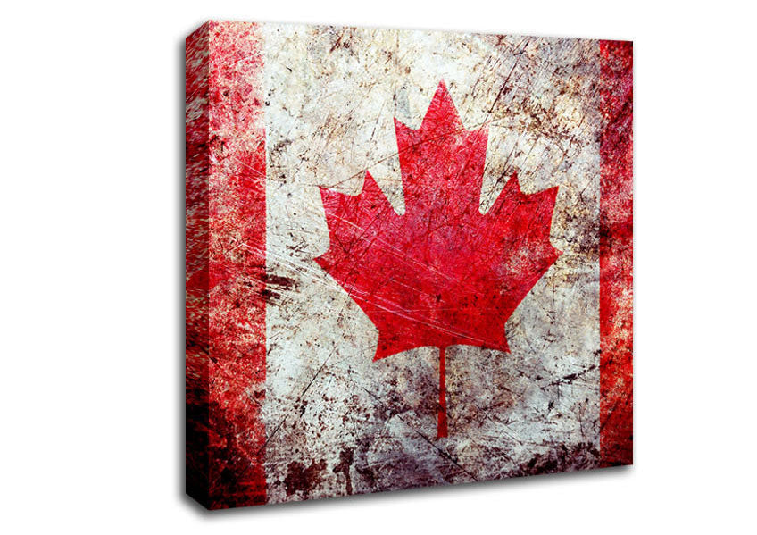 Canada Flag Grunge Canvas Wall Art