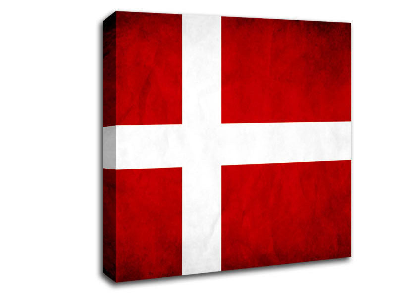 Denmark Flag Grunge Canvas Wall Art
