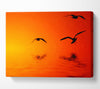Orange Ocean Flight Canvas Wall Art