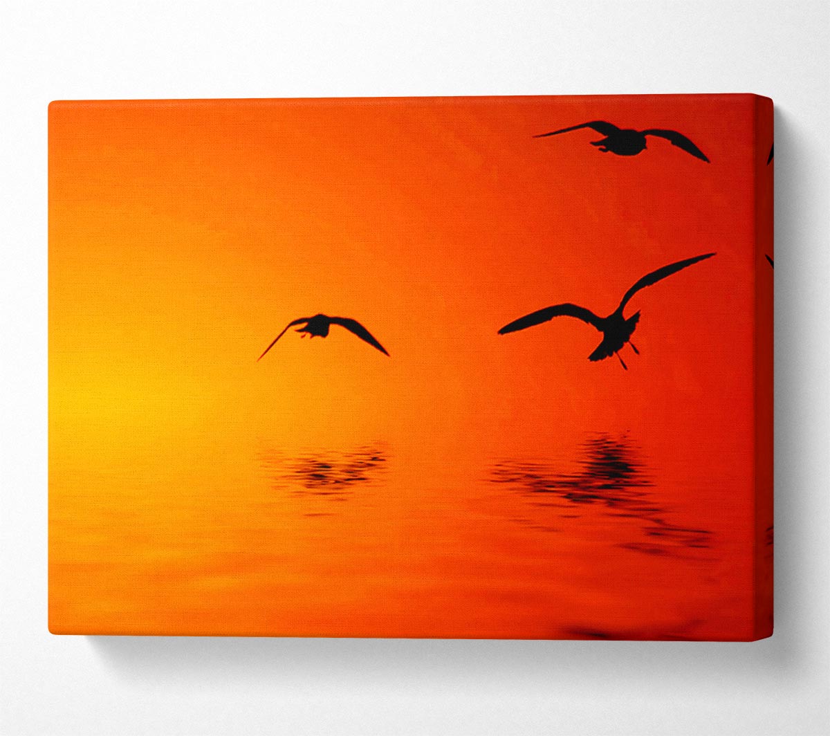 Orange Ocean Flight Canvas Wall Art