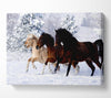 Wild Winter Horses Running Canvas Wall Art